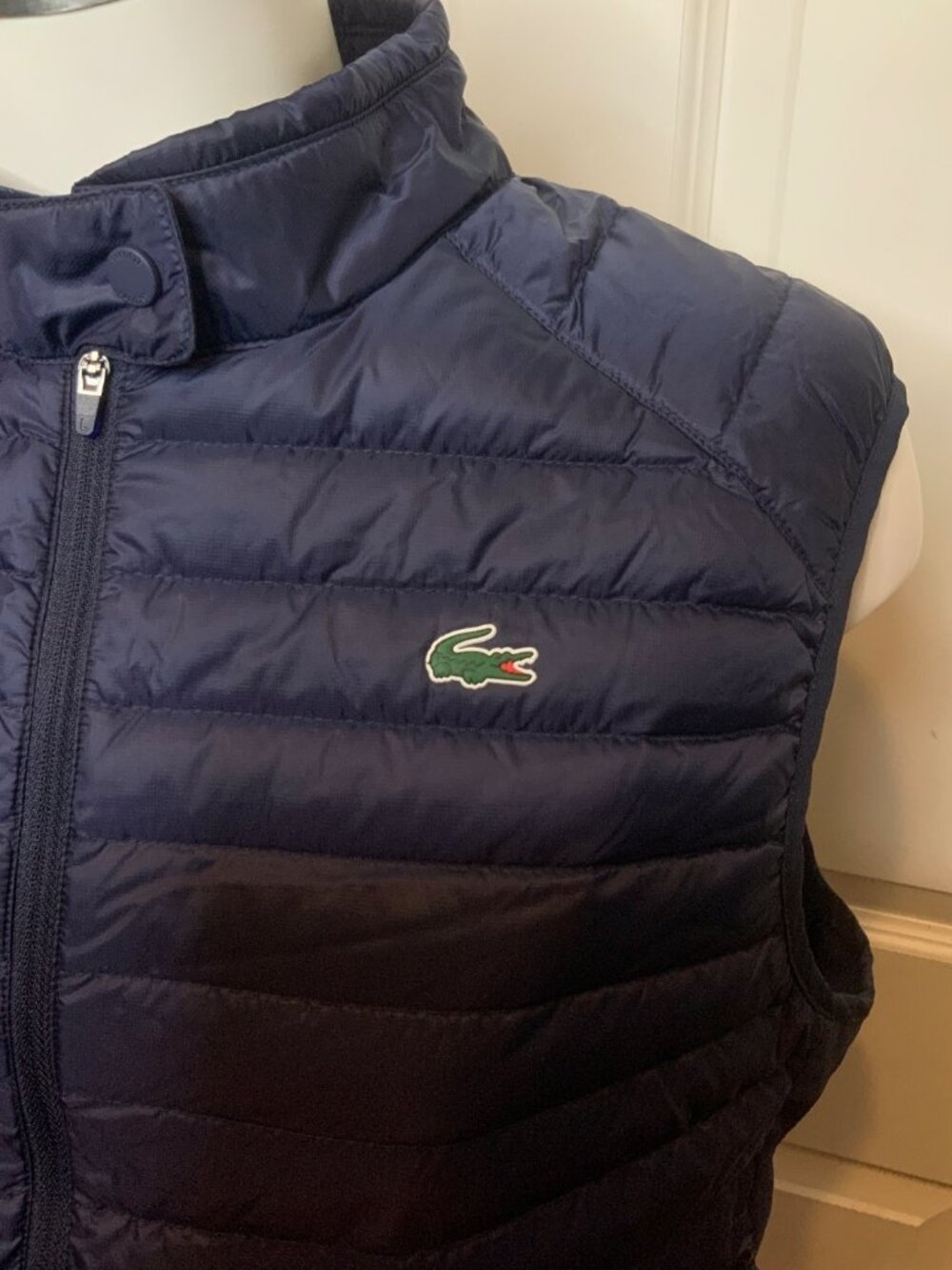 Lacoste Sport Navy Blue Zip-Up Puffer Vest NWT, Size 12 - Picture 2 of 7